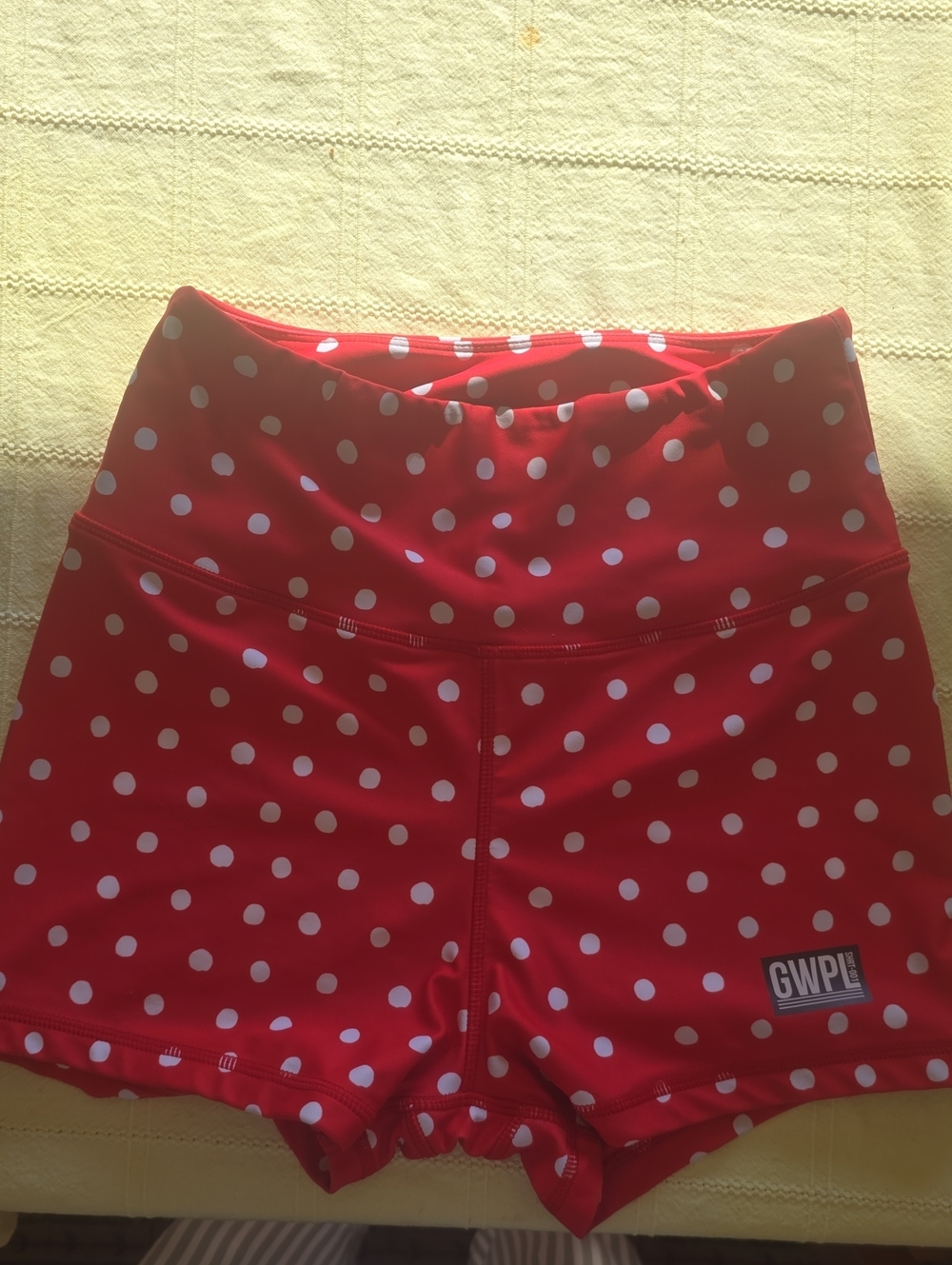 Girls Who Power Lift: Red Polka Dot High-Waist Women's Shorts
